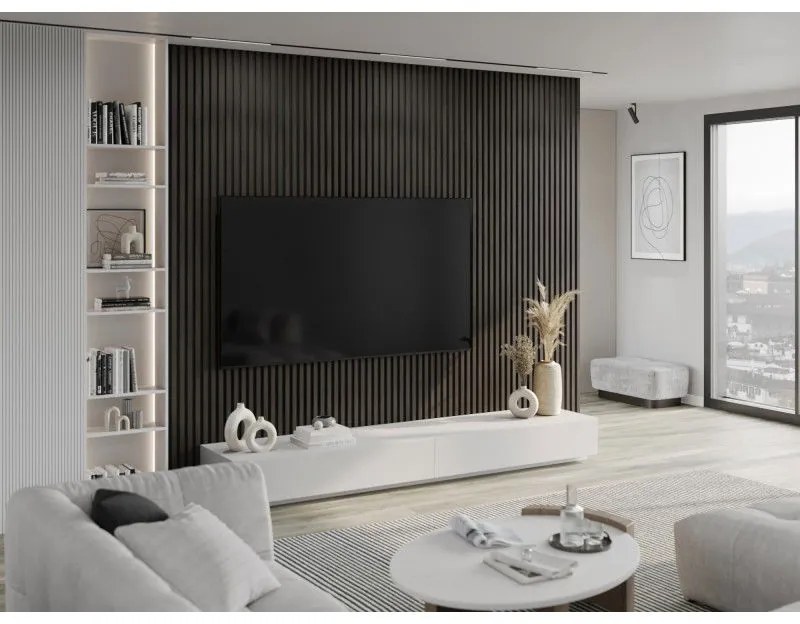 Mexen Lam-B, akustické stenové lamely 275 × 30 cm, HDF doska 4 mm, technická dyha, orech striebristý, S100-275307-3015-009