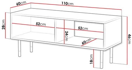 Konferenčný stolík Mediana 11 (čierna + zlatá). Vlastná spoľahlivá doprava až k Vám domov. 1122531
