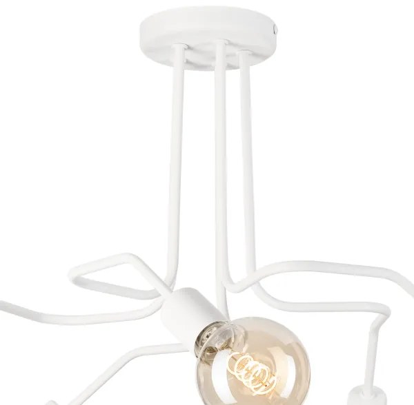 Prisadený luster MATYLDA 5xE27/60W/230V biela