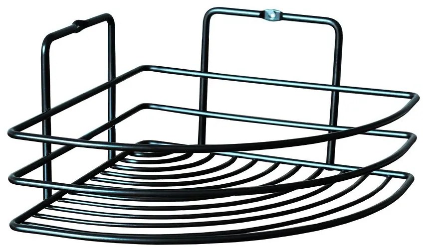 Rohová polica 1p black