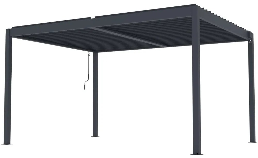 ZÁHRADNÉ KOMBO bioklimatická pergola s lamelami BestBerg BBP-12G + záhradný jedálenský set 6+1 BestBerg BBGF-53B