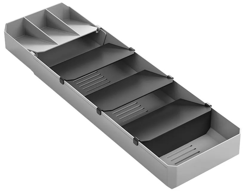 Sivý plastový príborník do zásuvky 15 x 49 cm – Metaltex