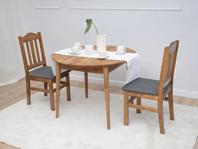 Okrúhly dubový stôl fi120 +35 cm nadstavce Bergen olej intenzívny