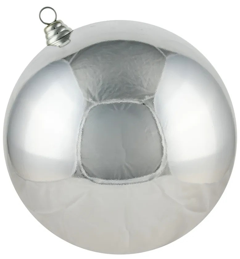 DECOLED Plastová koule, pr. 30 cm, stříbrná, lesklá