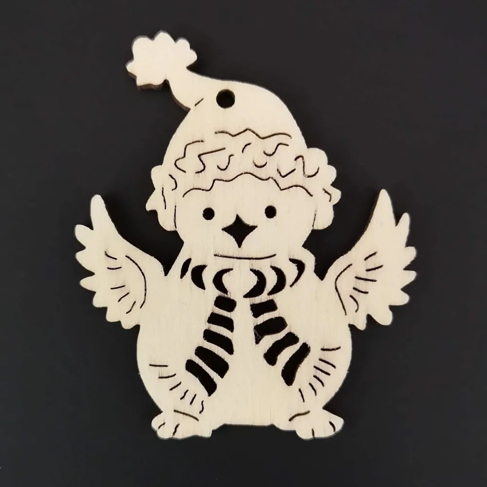 AMADEA Drevená ozdoba vtáčik 6 cm