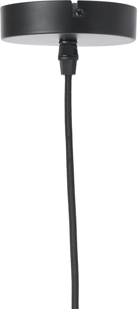 Čierne ratanové svetlo Paloma s výpletom - Ø 40 * 3cm / E27