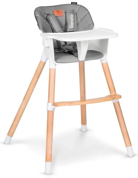 Lionelo - Detská jedálenská stolička 2v1 KOEN Šedý kameň