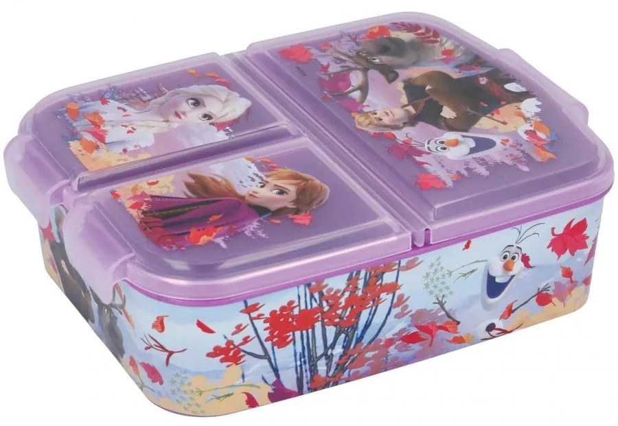 Detský multibox na desiatu Ľadové kráľovstvo II - Frozen II - s 3 priehradkami