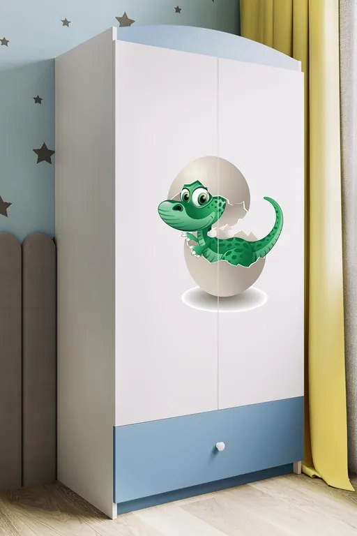 Detská skriňa Babydreams 90 cm dinosaurus modrá