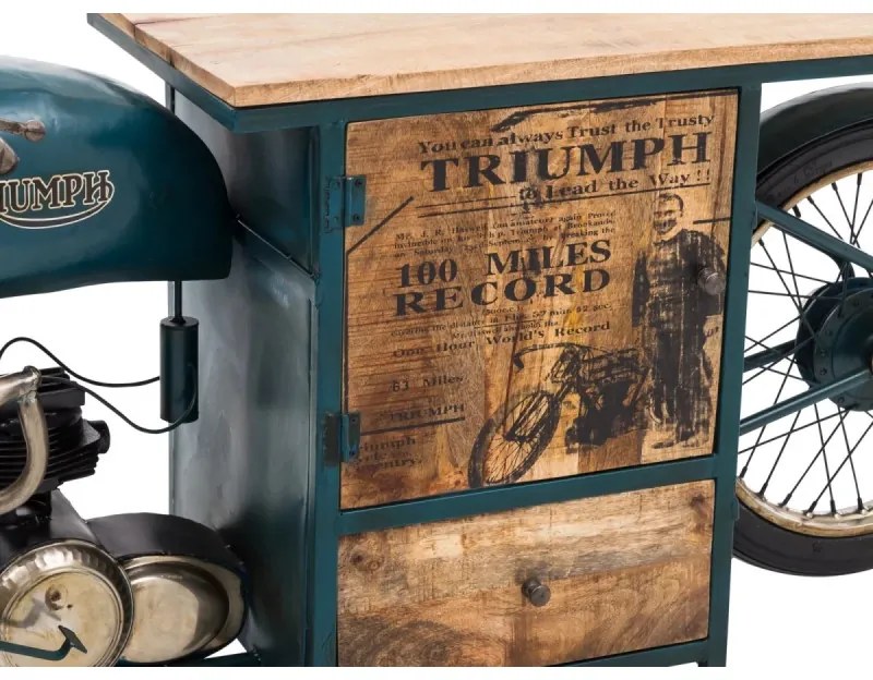furniture-nabytek.cz - Masívna skrinka pod umývadlo Triumph z mangového dreva a kovu, lakovaná, modrá – 216×50×75 cm