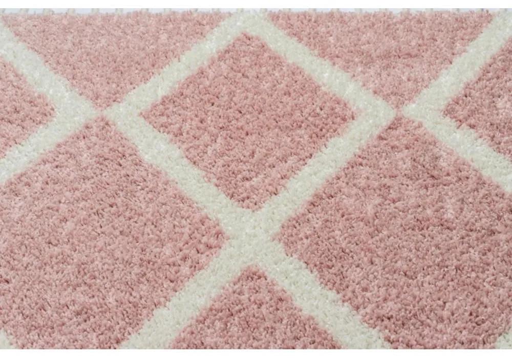 Kusový koberec Shaggy Ariso ružový 80x300cm