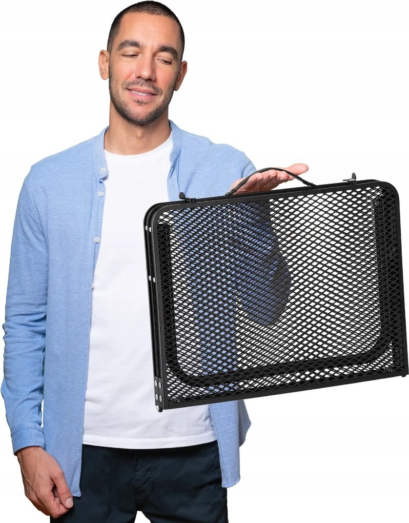 Skladací kempingový turistický stôl Komo 60 cm čierny