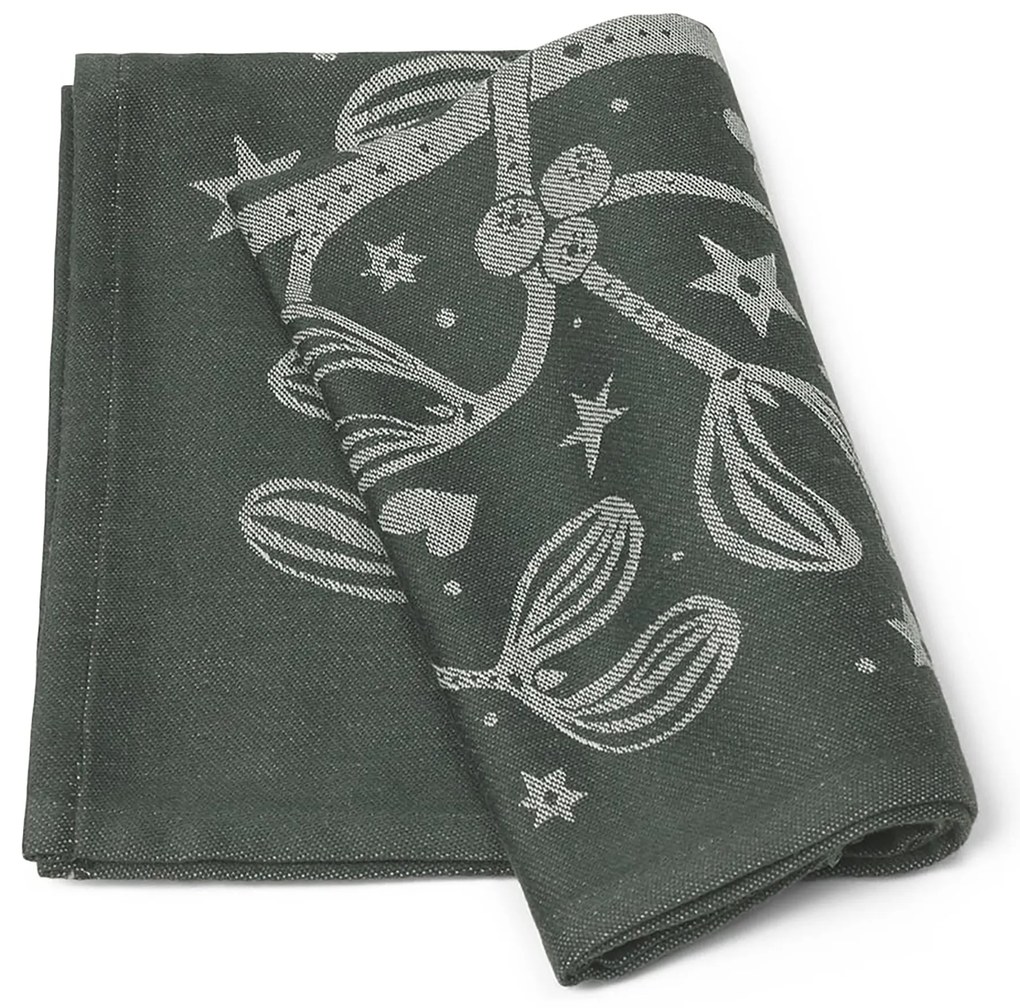 Ferm Living Utierka z organickej bavlny Mistletoe Dark Green