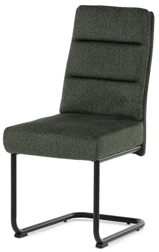 Jídelní židle, zelená, jemně hrubá látka, DCL-P3107 GRN2