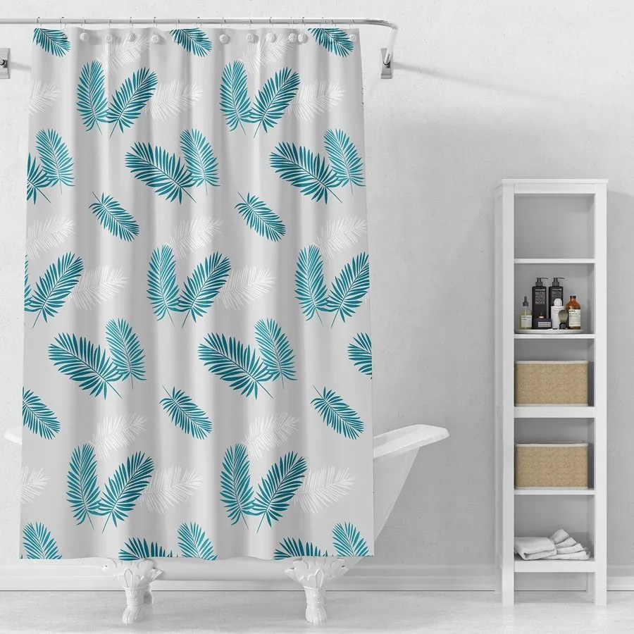 Aqualine ZV035 sprchový záves 180x180cm, vinyl, listy, ZV035