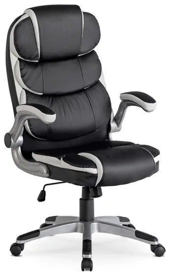 Vintino kancelárska otočná kožená stolička RONALD čierna