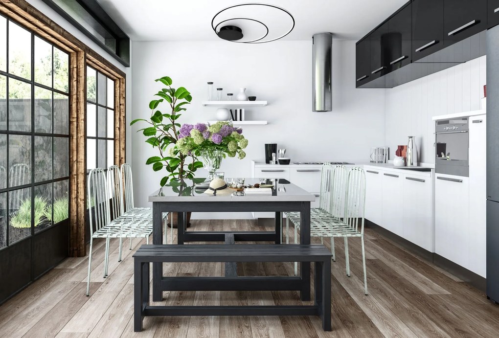 Toolight - LED stropné svietidlo + diaľkové ovládanie APP802-C, čierna, OSW-09751
