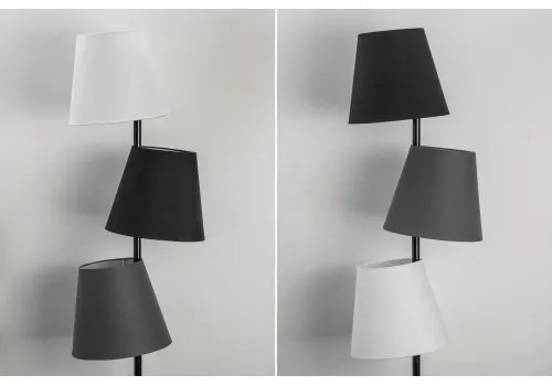 Stojaca lampa 39674 Levels 163cm Čierna, Šedá, Biela  - Komfort-nábytok