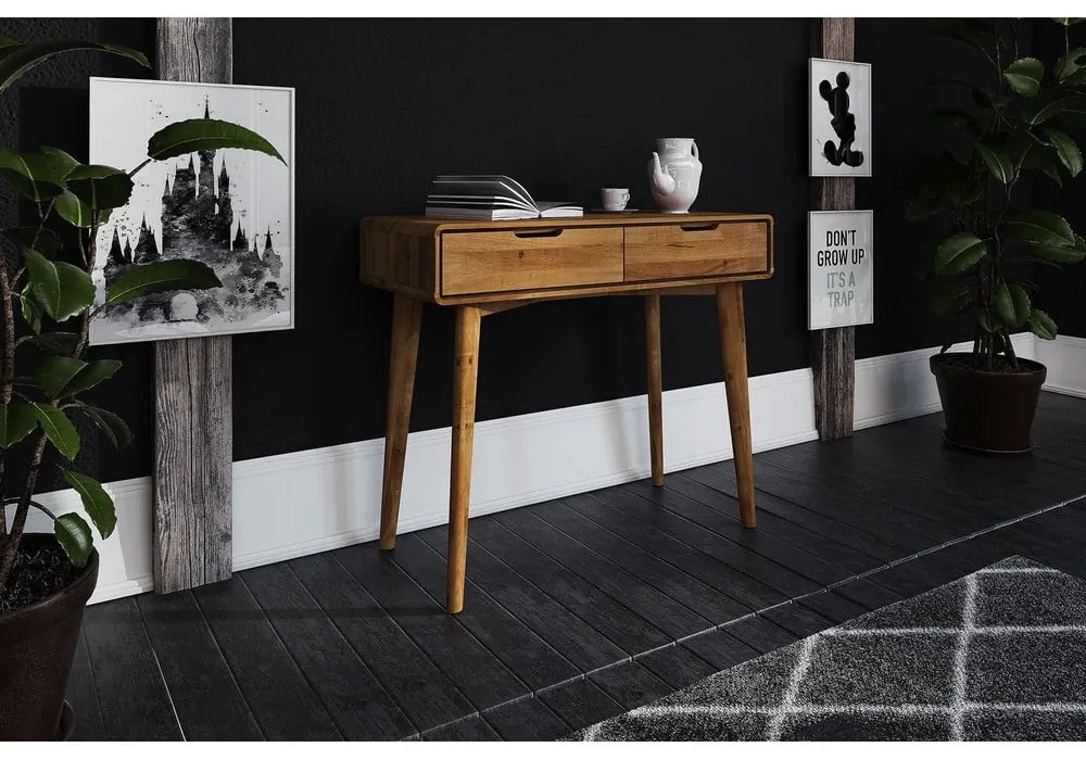 Toaletný stolík z dubového dreva 90x40 cm Greg - The Beds