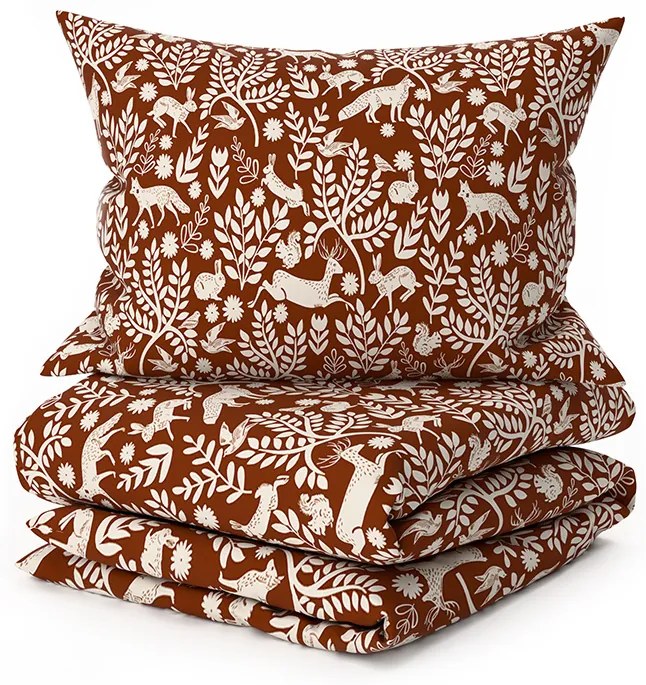 Obliečky z mikrovlákna FOREST ANIMALS hnedé Rozmer obliečky: 70 x 90 cm | 140 x 200 cm