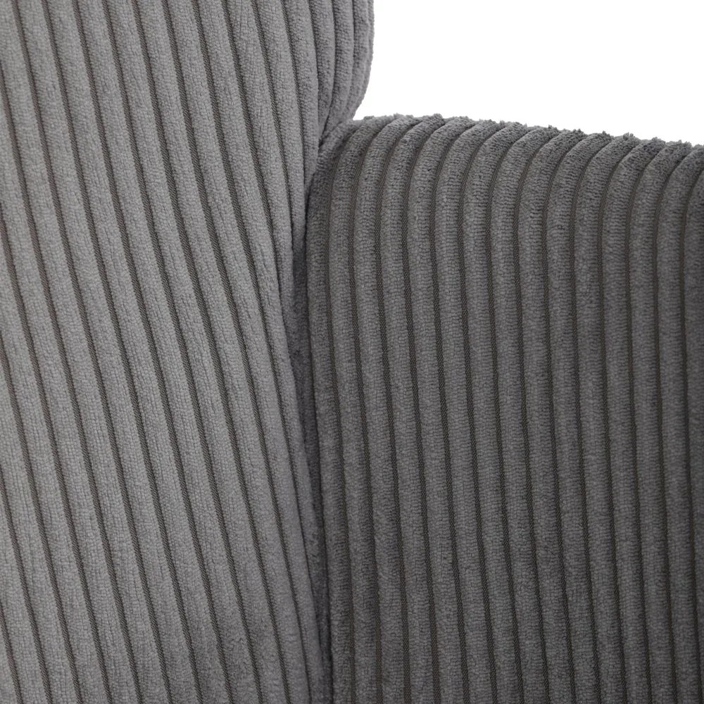 Relaxačné kreslo ušiak s taburetom ROYAL — kov, menčester, sivá