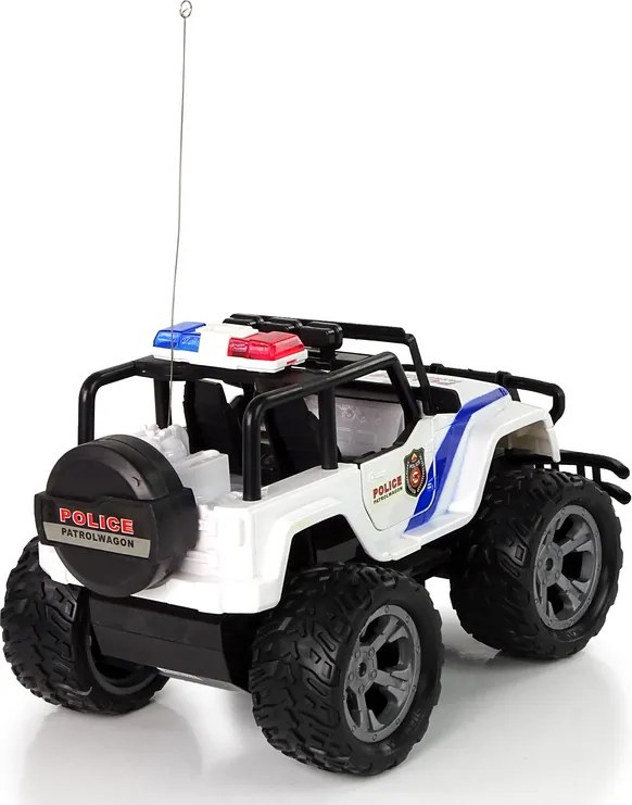 LEAN Toys Auto R/C Police Jeep 1:14 diaľkovo ovládané svetelné efekty