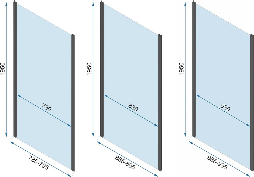 Rea Rapid Slide, 3-stenová sprchová kabína 150 (dvere) x 90(stena) x 90(stena) x 195 cm, 6mm číre sklo, chrómový profil, KPL-09116