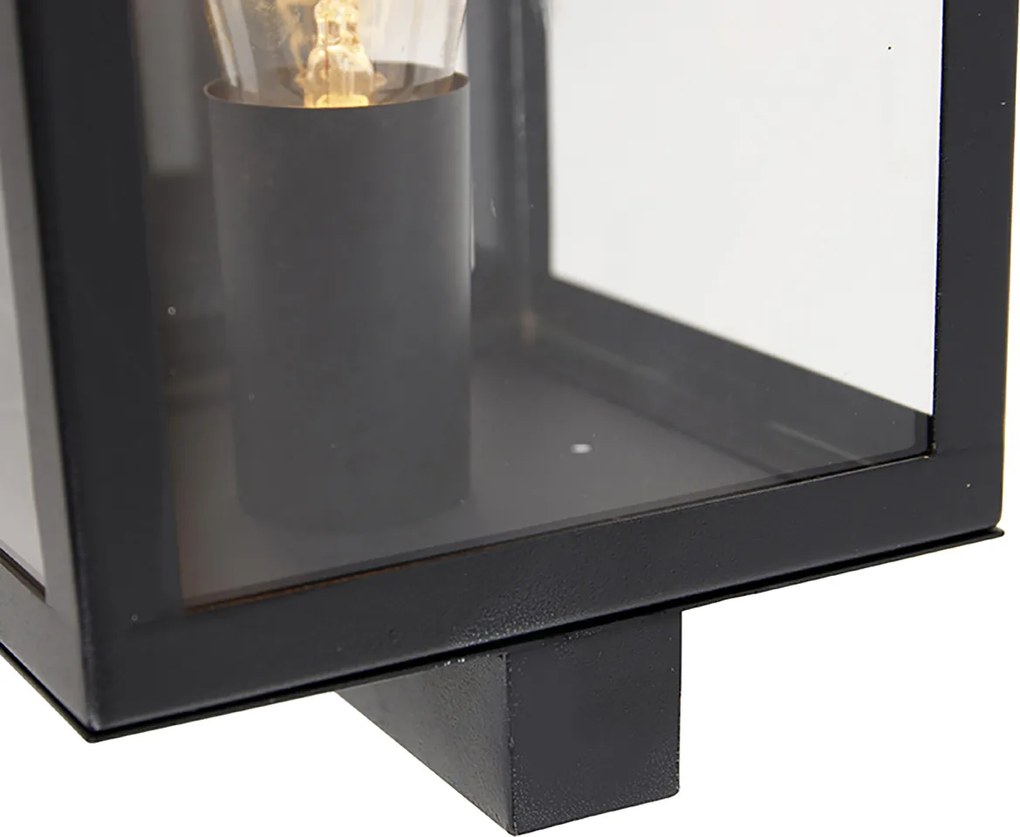 Inteligentné vonkajšie nástenné svietidlo čierne so sklom 30 cm vrátane Wifi ST64 - Rotterdam