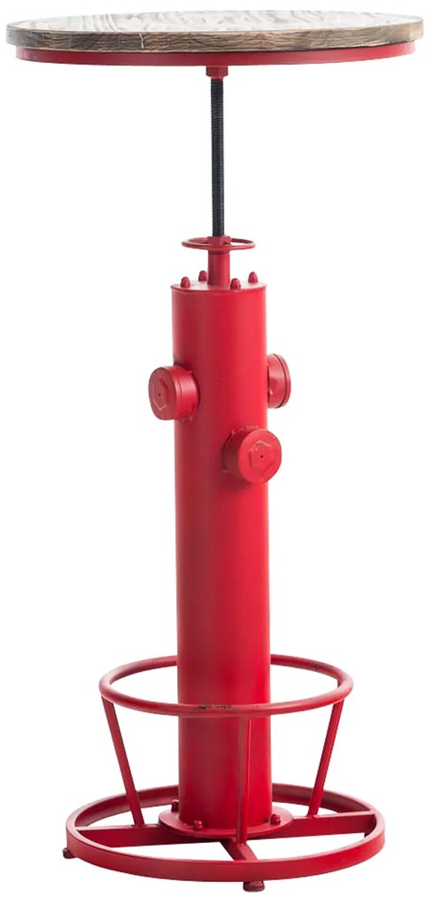 Kovový barový stôl Ruhr v industriálnom štýle - Červená