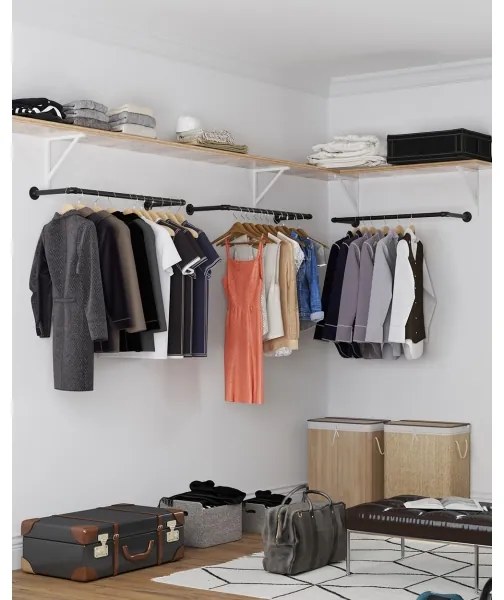 Nástenný vešiak na ramienka LINEA čierny