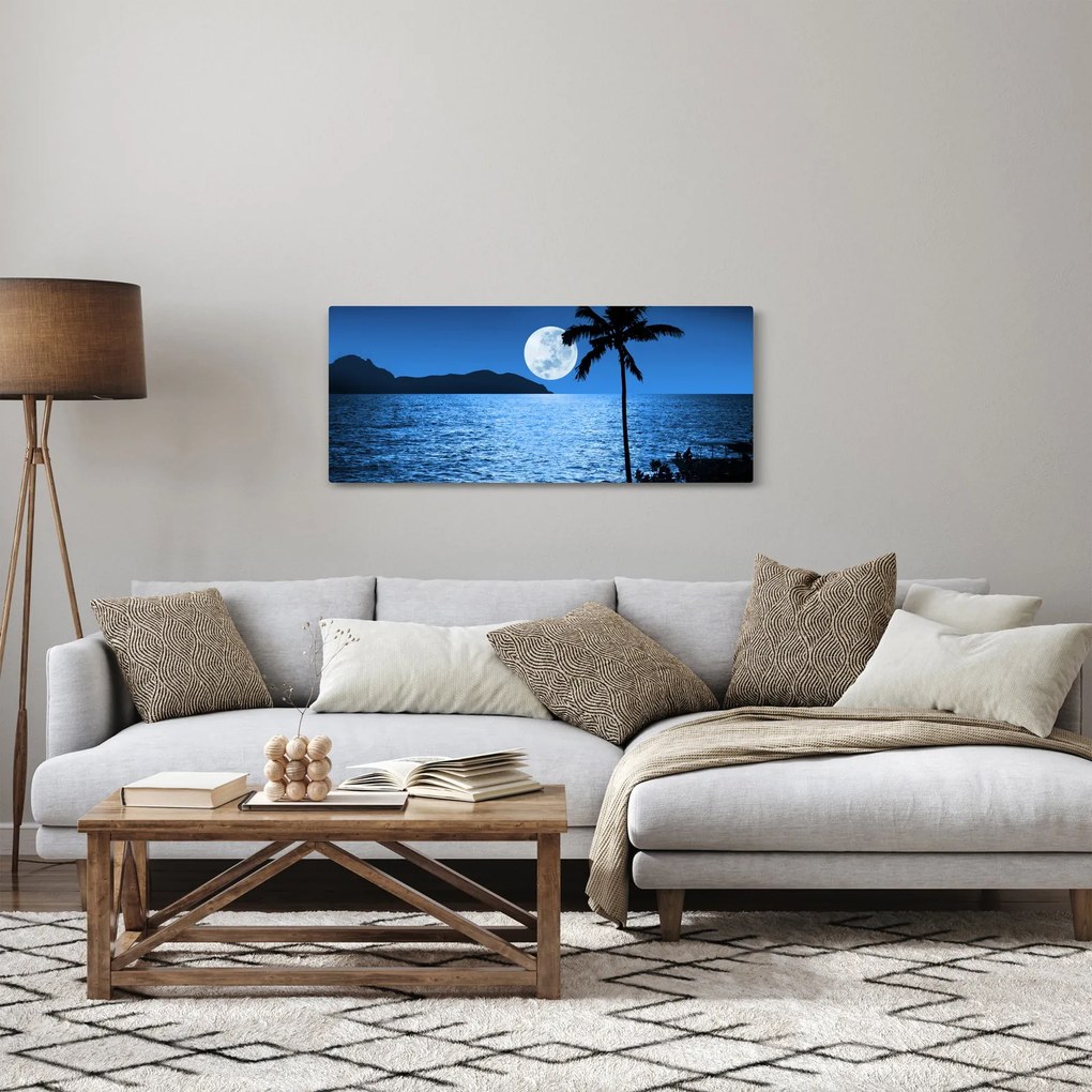 Obraz - Mesiac nad morskou hladinou (120x50 cm)