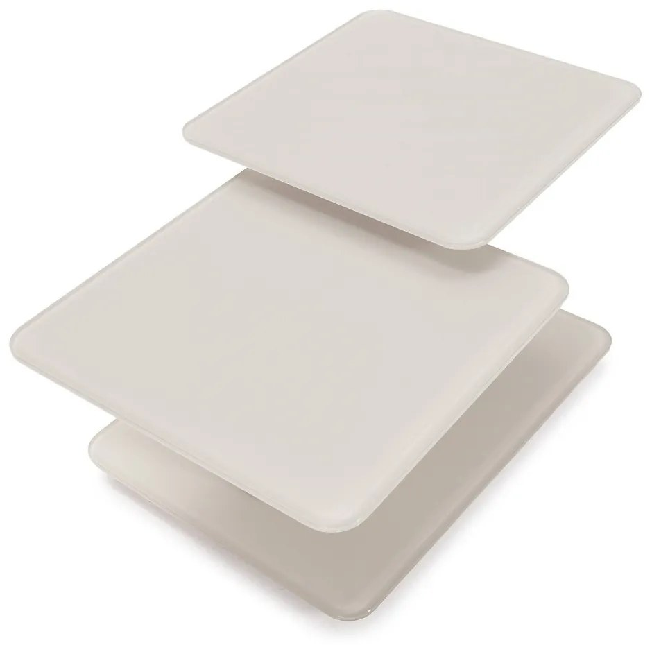 Krémovobiely sklenený konferenčný stolík 54x115 cm Elvi – Marckeric