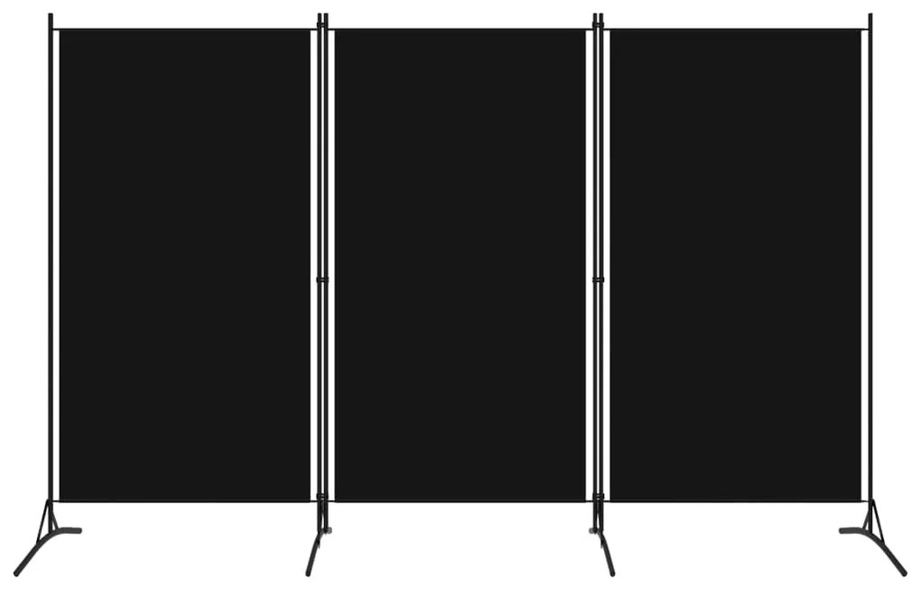 vidaXL 3-panelový paraván čierny 260x180 cm