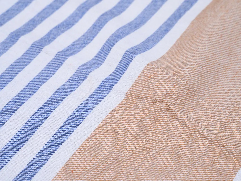 Plážová osuška FARAO 90 x 180 cm, hnedo-biela, 70% bavlna | 30% polyester