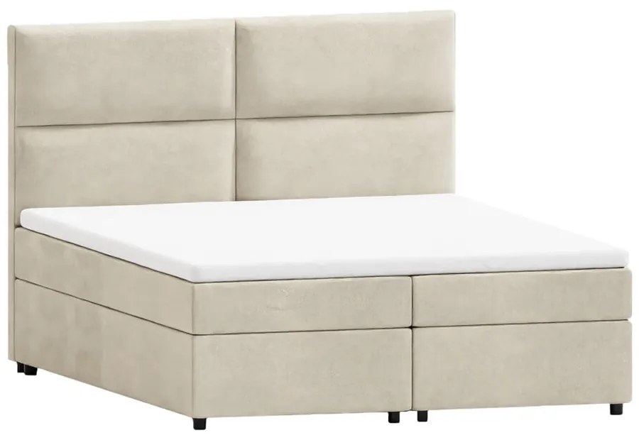 Béžová boxspring posteľ s úložným priestorom 180x200 cm Rico – Ropez
