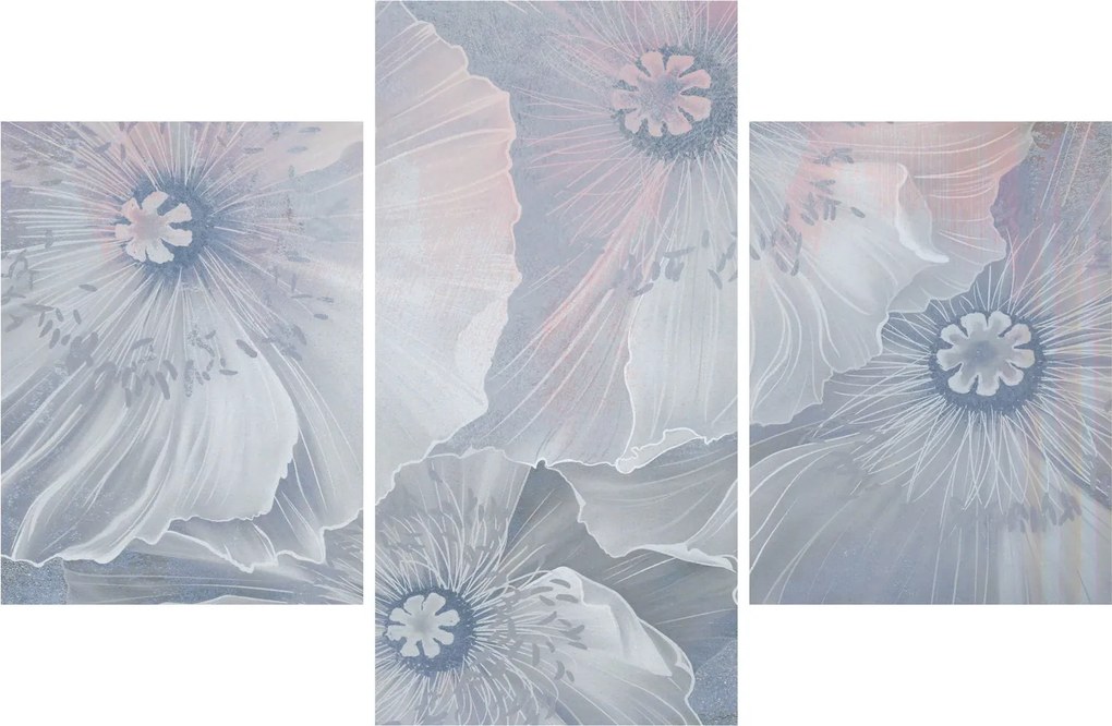 Obraz - Modré kvety na stene (90x60 cm)