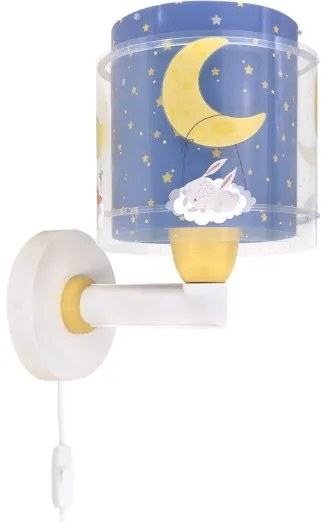 Dalber 76639 - Detská nástenná lampa MOON DREAMS 1xE27/15W/230V modrá