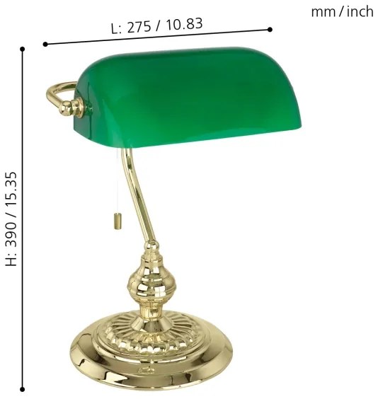Eglo 90967 - BANKER Stolná lampa E27/60W/230V