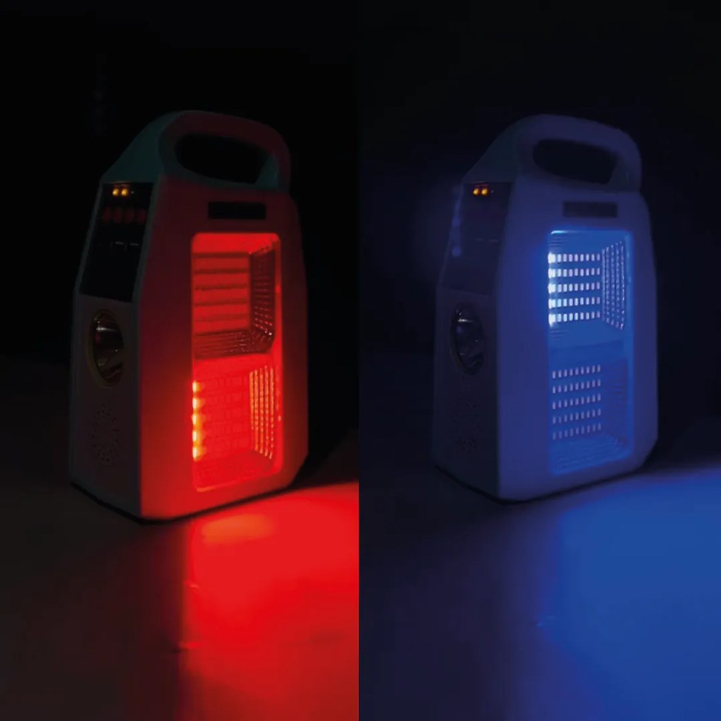 Ecolamp Multifunkčná solárna LED lampa s reproduktorom a powerbankou Kemp