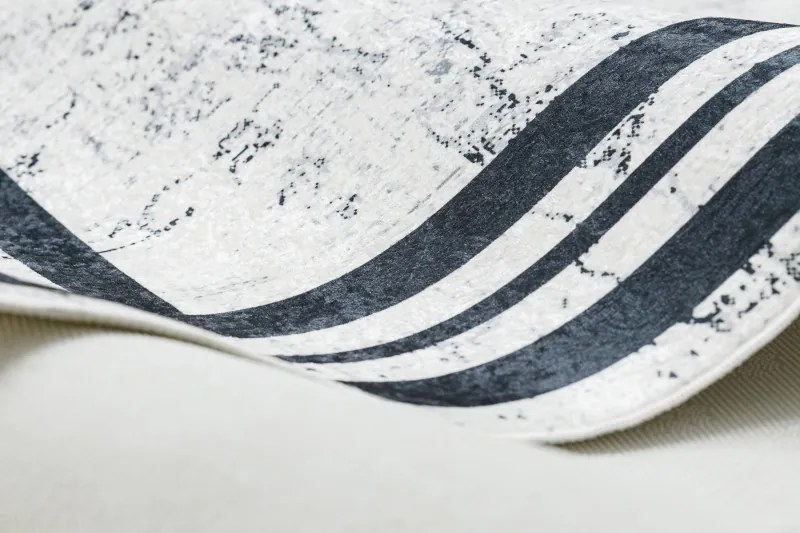 Dywany Łuszczów, Kusový koberec ANDRE Frame 1023, 160x220, biela, šedá, chodba / predsieň