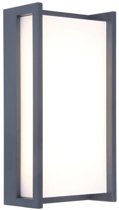 LUTEC Vonkajšie LED nástenné osvetlenie QUBO, 18W, teplá biela, IP54, sivé
