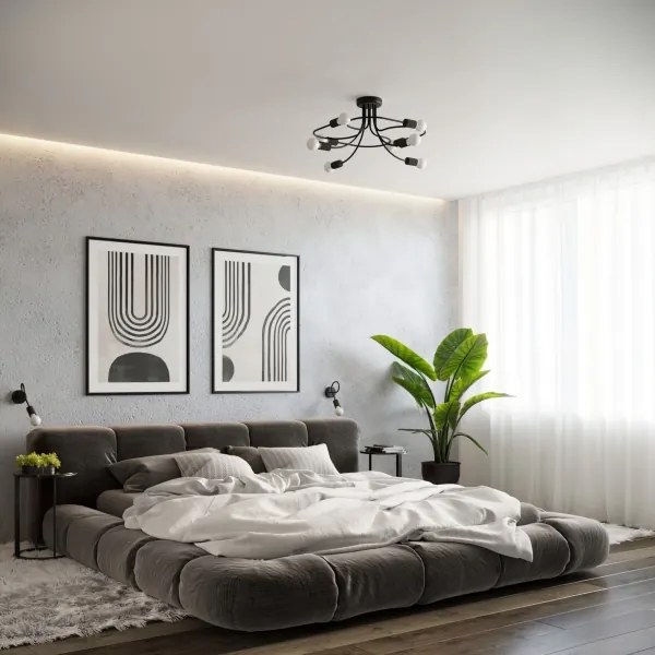 Sollux SL.1454 - Nástenná lampa LEVAR 1xE27/15W/230V čierna