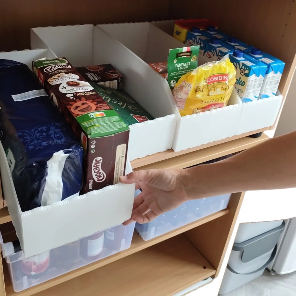 Prosperplast Úložný box, plastový 15x50x16cm - do spíže i do skříně KARTONPLAST - BÍLÝ