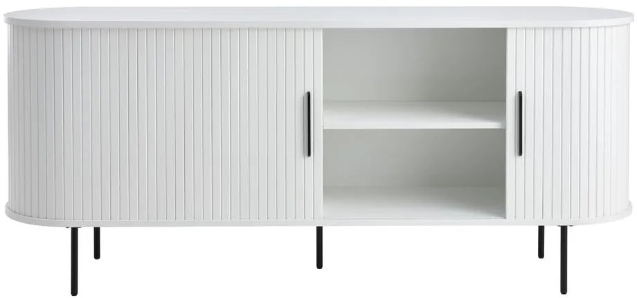 Biela komoda s posuvnými dverami 180x76x45 cm Nola – Unique Furniture