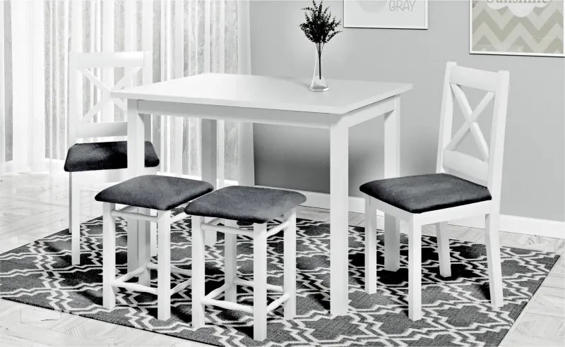 Jedálenský komplet VITO 1+2+2 biely