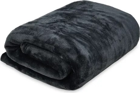 Flanelová deka Viktória 140x200 cm, antracitová%