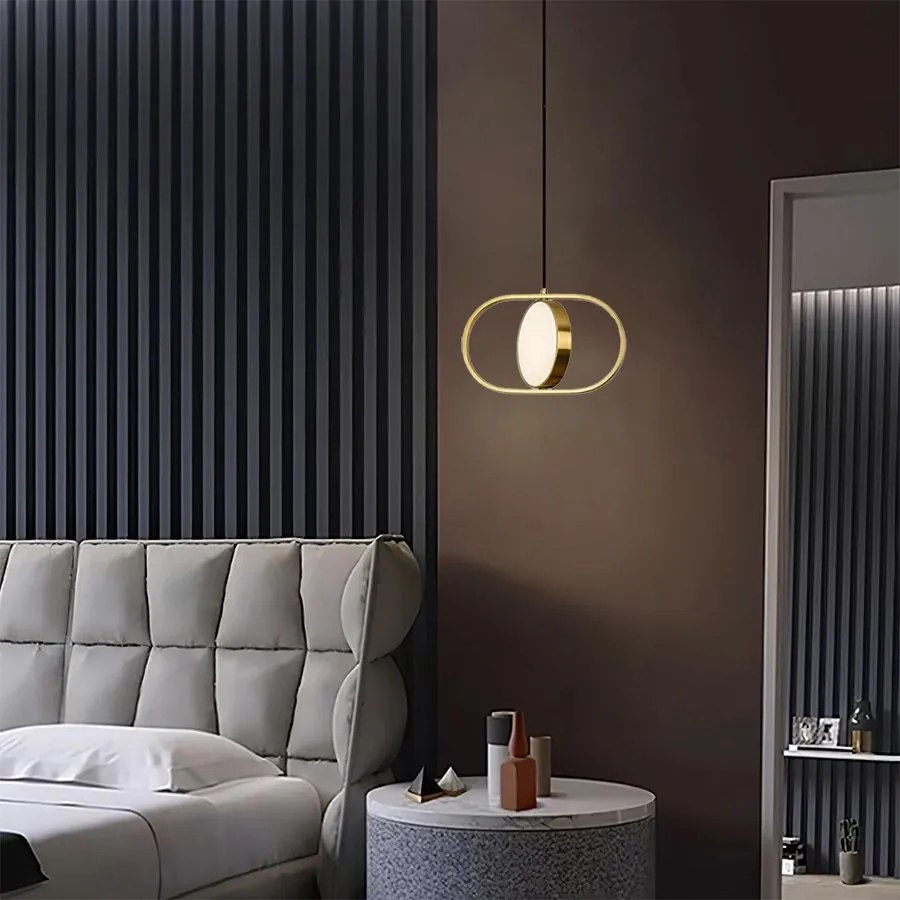 Toolight Toolight, LED závesné osvetlenie, 18W, 4000K, APP1555-CP, zlatá lesklá, OSW-05664