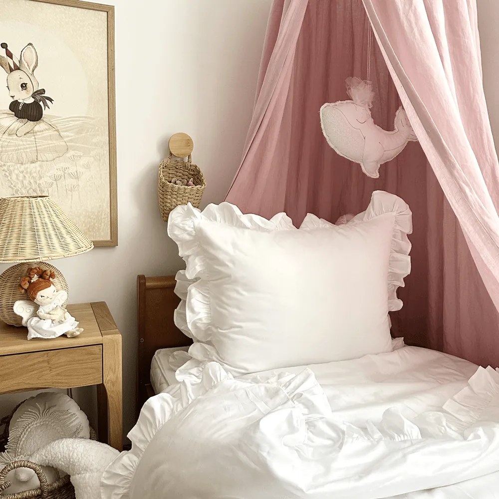 Junior obliečky s volánikmi biela 100x135cm