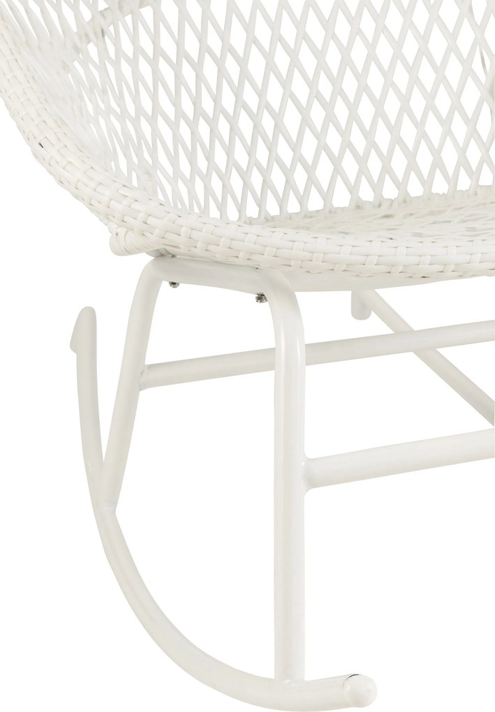 Biele ratanové záhradné hojdacie kreslo Zayo White - 118*82*78 cm