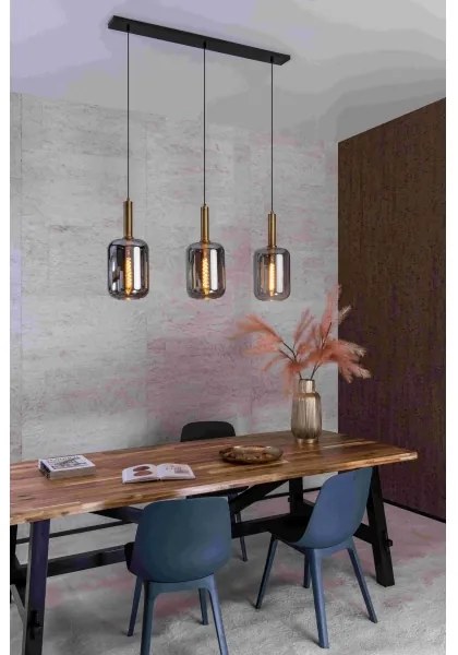 Lucide 45494/03/65 - Luster na lanku JOANET 3xE27/40W/230V čierna
